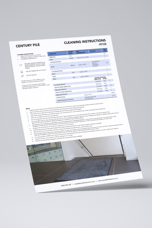Century Pile Mat Cleaning Instructions