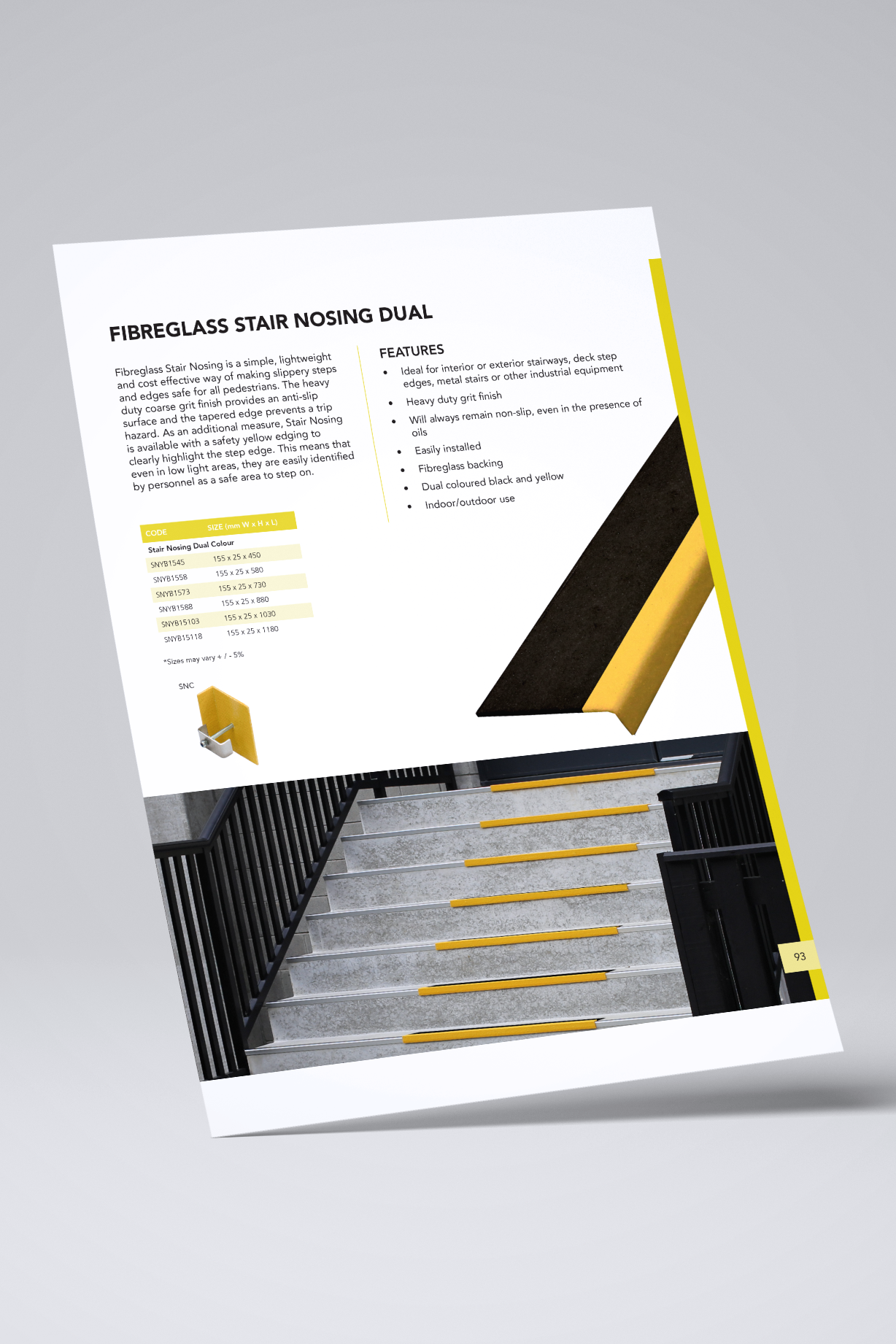 Stair Nosing Black/Yellow