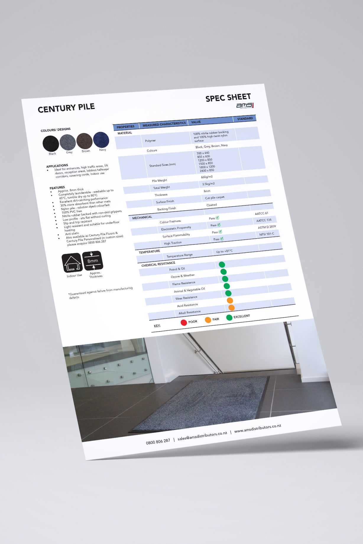 Century Pile Mat Spec Sheet