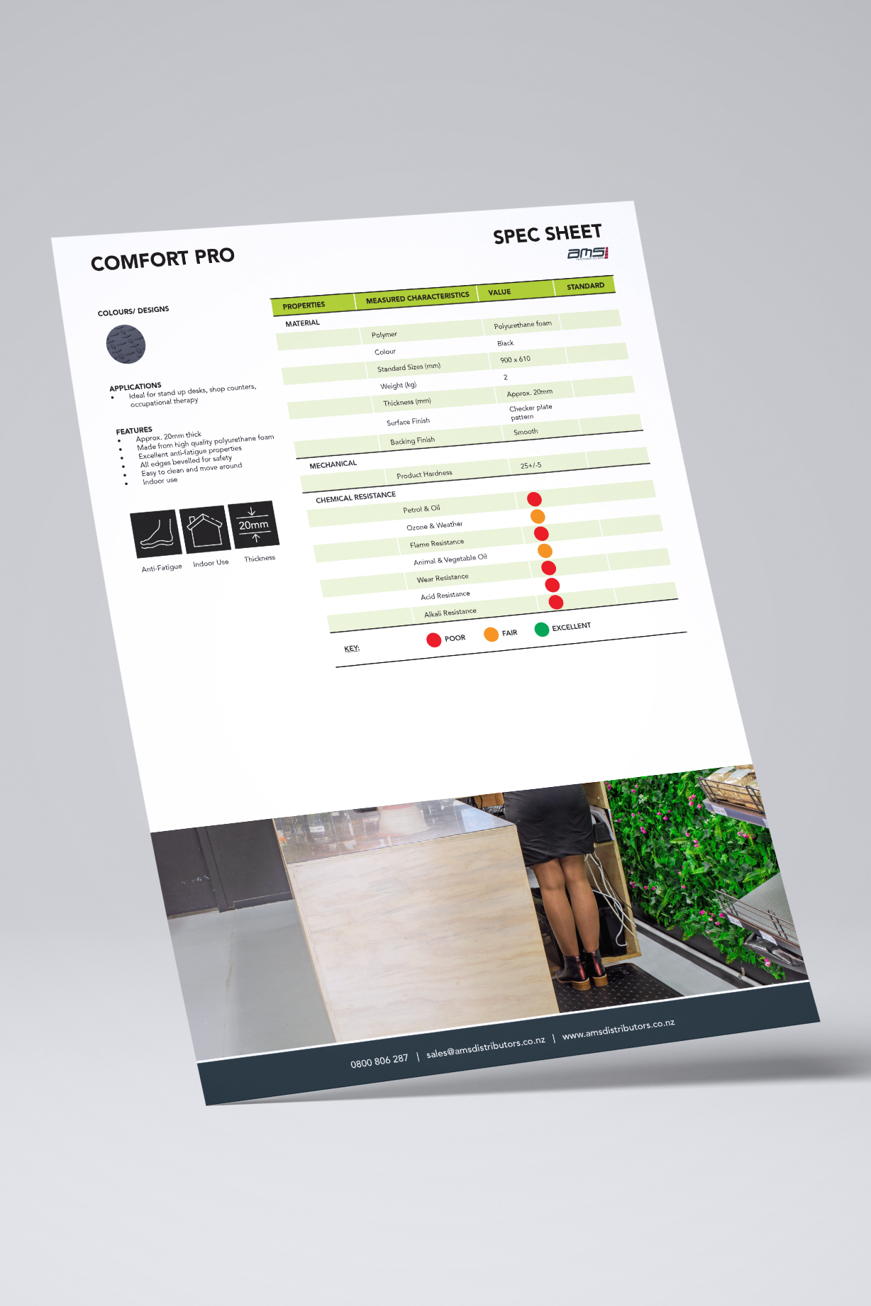 Comfort Pro Mat Spec Sheet