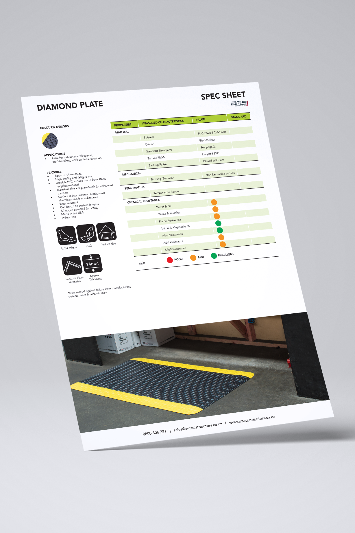 Diamond Plate Matting Spec Sheet