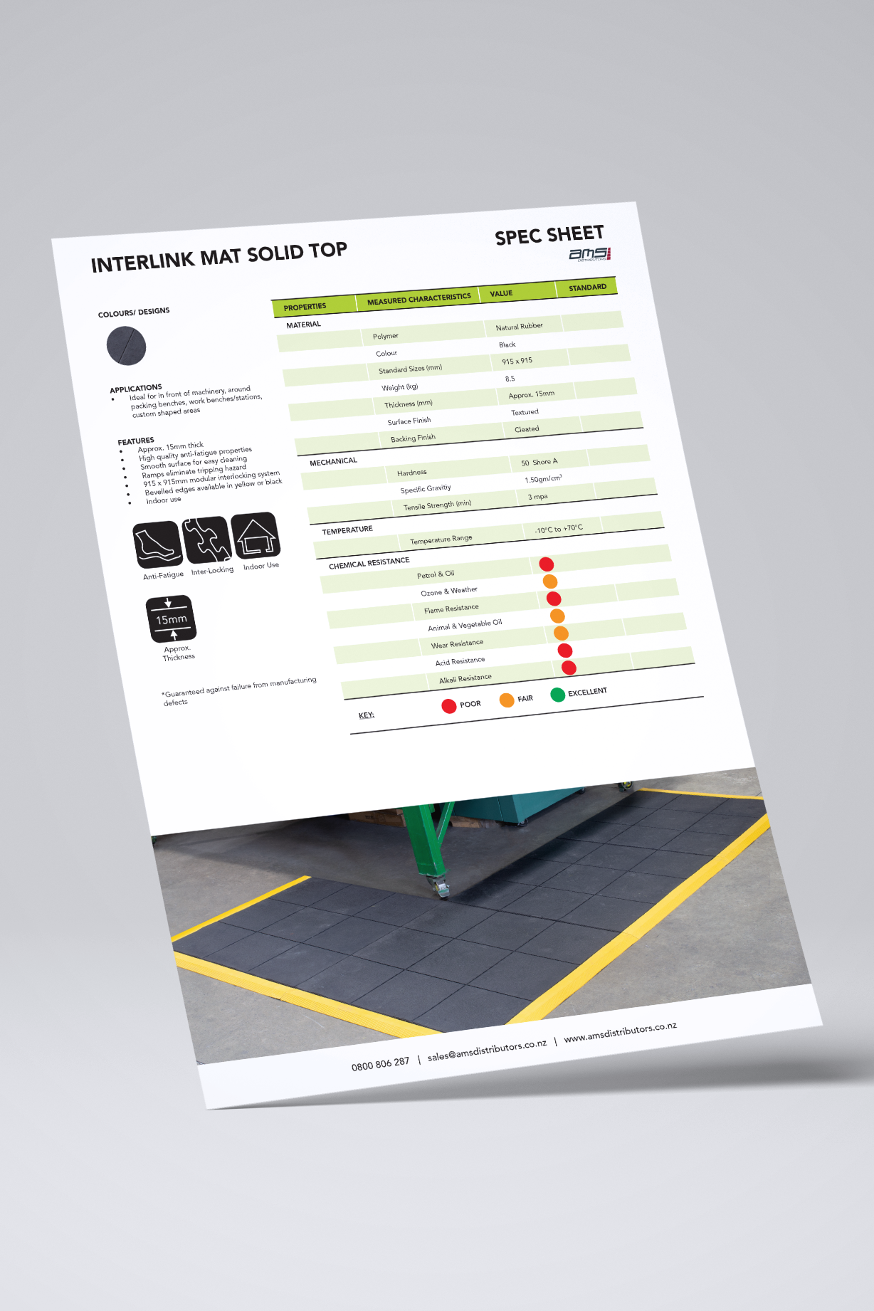 Interlink Solid Top Mat Spec Sheet