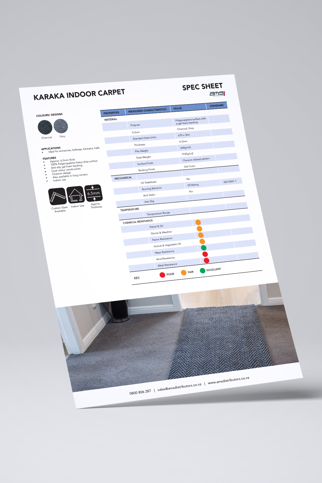 Karaka Indoor Runner Spec Sheet – AMS Distributors
