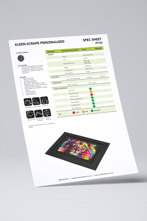 Kleen Scrape Personalised Mat Spec Sheet