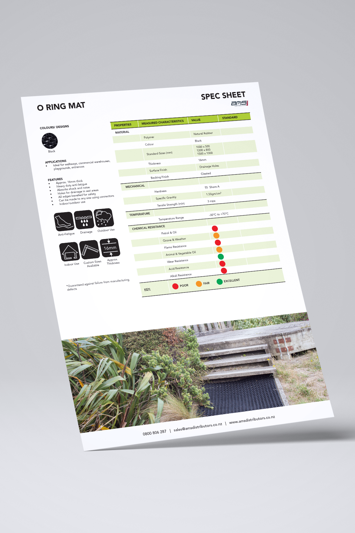 O Ring Mat Spec Sheet