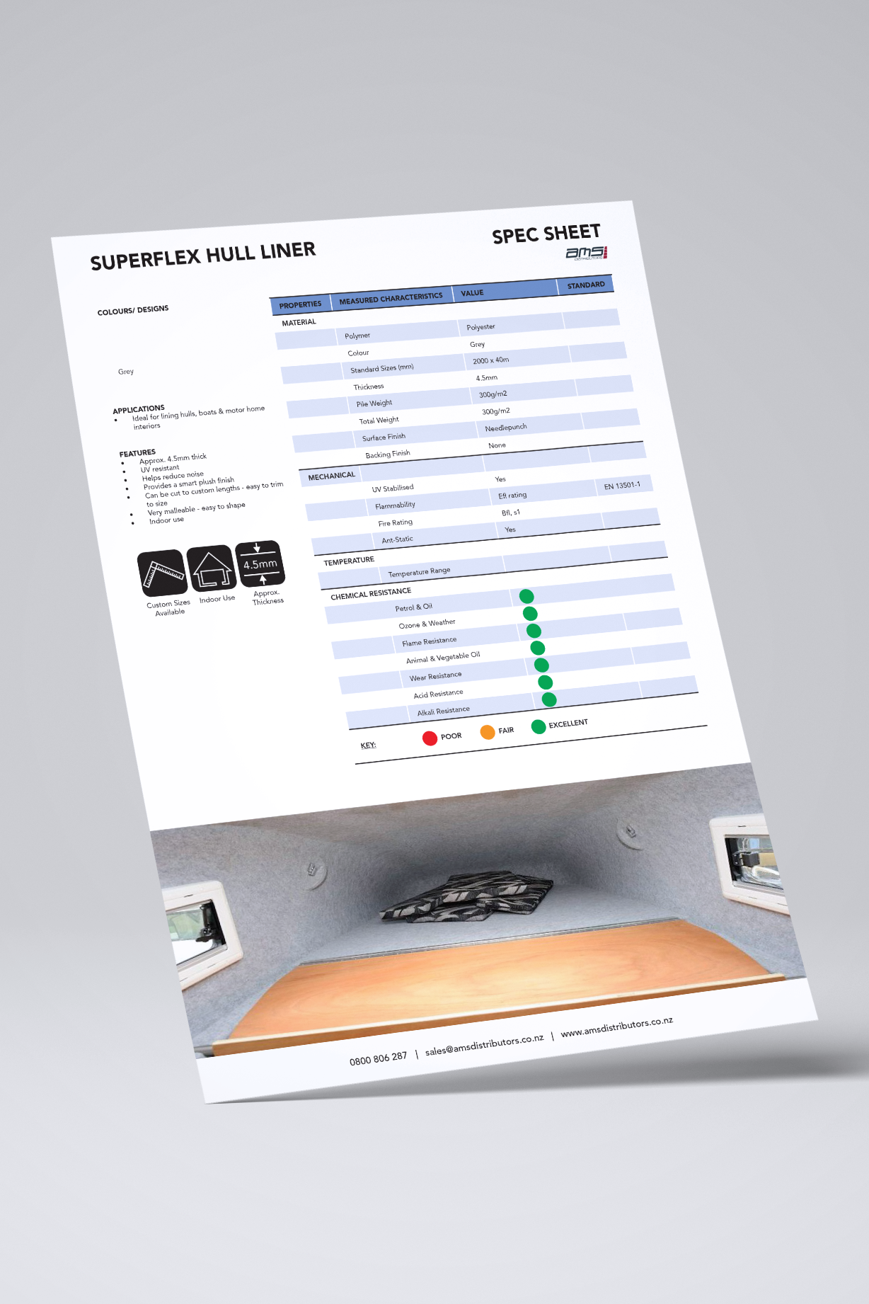 Superflex Hull Liner Spec Sheet