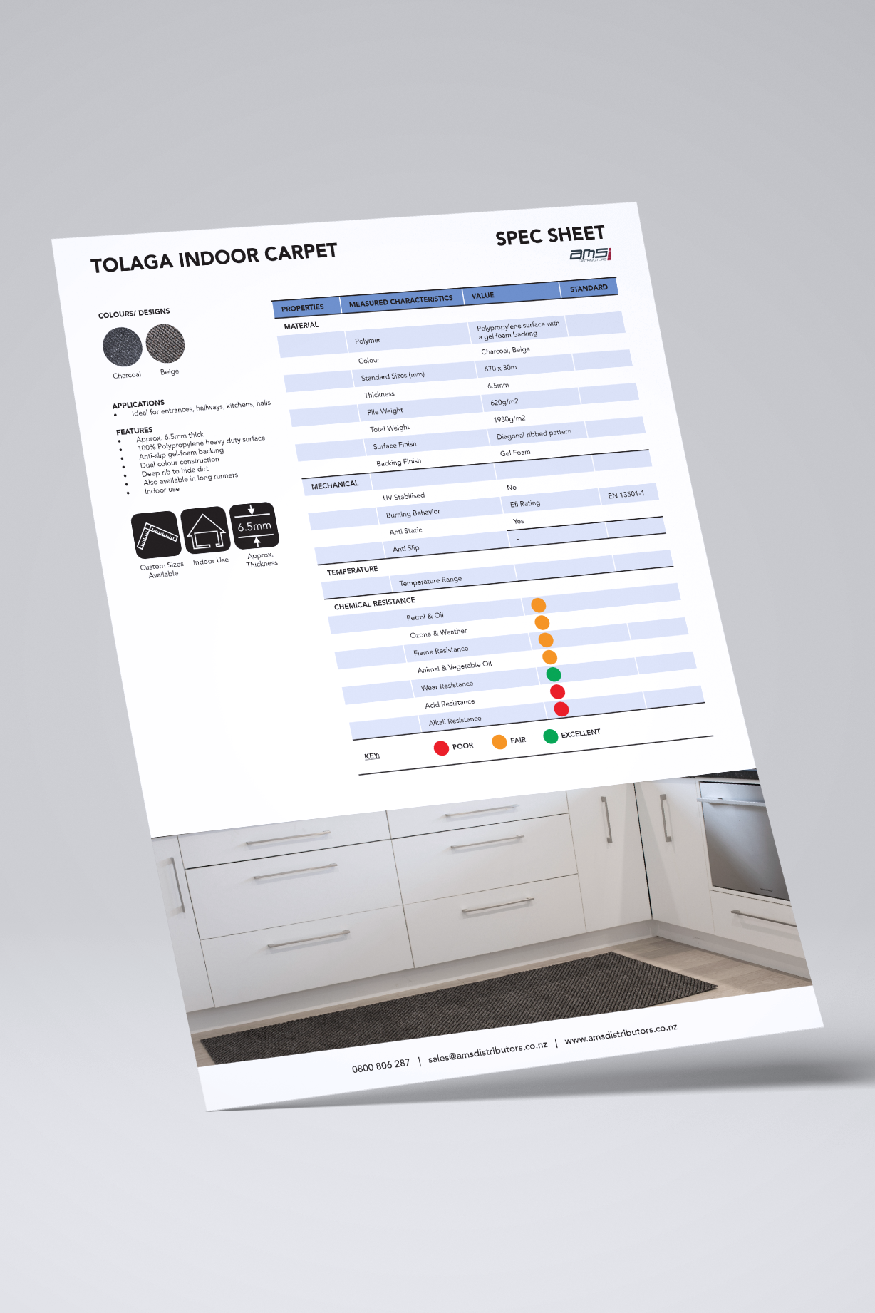 Tolaga Indoor Runner Spec Sheet